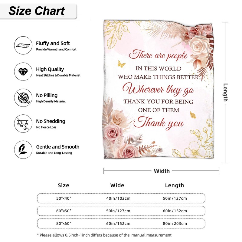 Thank You Gifts for Women, Thank You Blanket 50 x