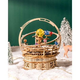 ROKR 3D Wooden Model Kits for Adult Starry Night Music Box Mechanical Model Assembly Wooden Puzzle Birthday Gifts for Teens and Adults