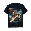 Astral Samurai Cat Guardian of the Celestial Waves T-Shirt for