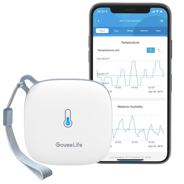 GoveeLife Smart Hygrometer Thermometer, WiFi Temperature Monitor H5179, Humidity Sensor