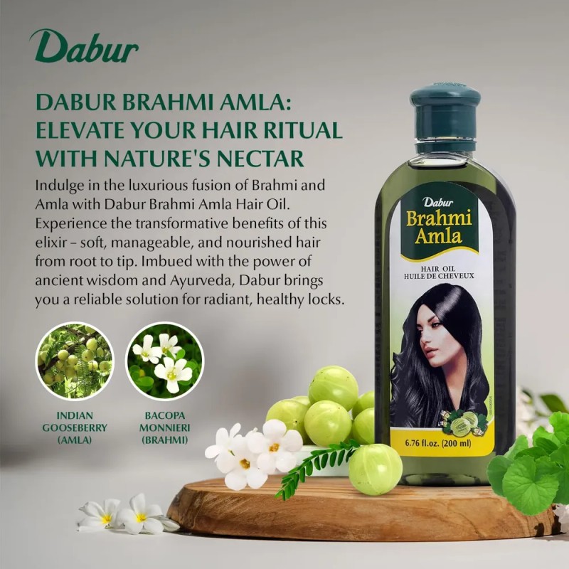 Hair Oil Dabur Brahmi Amla Natural Moisturizing 200ml