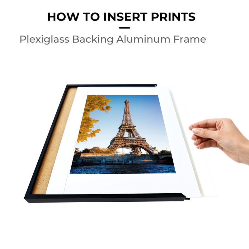 16x32 Poster Frames, 1Pcs, Plexiglass,Black Aluminum Snap Frame