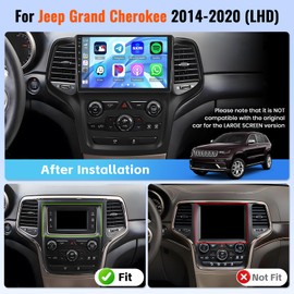 2+64GB Android 15 Car Radio for Jeep Grand Cherokee 2014-2020 (LHD) with Wireless CarPlay Android Auto, 9 Inch Touch Screen for Grand Cherokee Car Stereo with WiFi GPS Bluetooth EQ 26UI Backup Camera