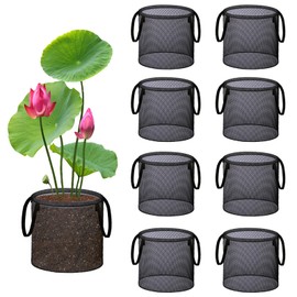 Nilioerup 8 Pcs Pond Planting Bags, Mesh Aquatic Pond Lily Planter with Handles Reusable Water Gardens Plant Pots for Aquatic Plants, Pond Bog Plant Garden Terrestrial Plant (8)
