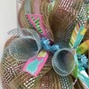 Happy Easter Pastel Wreath Handmade Deco Mesh. Available in 24