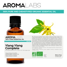 BIO - YLANG YLANG Complete Essential Oil - 30mL - 100% Pure, Natural, Chemotyped and AB Certified - AROMA LABS (French Brand)
