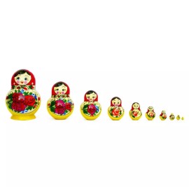 BESTPYSANKY Set of 10 Bouquet of Flowers Nesting Dolls 6 Inches