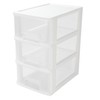 Gonice 3 Drawer Storage Organizer, White Plastic Drawer Storage Organizer,