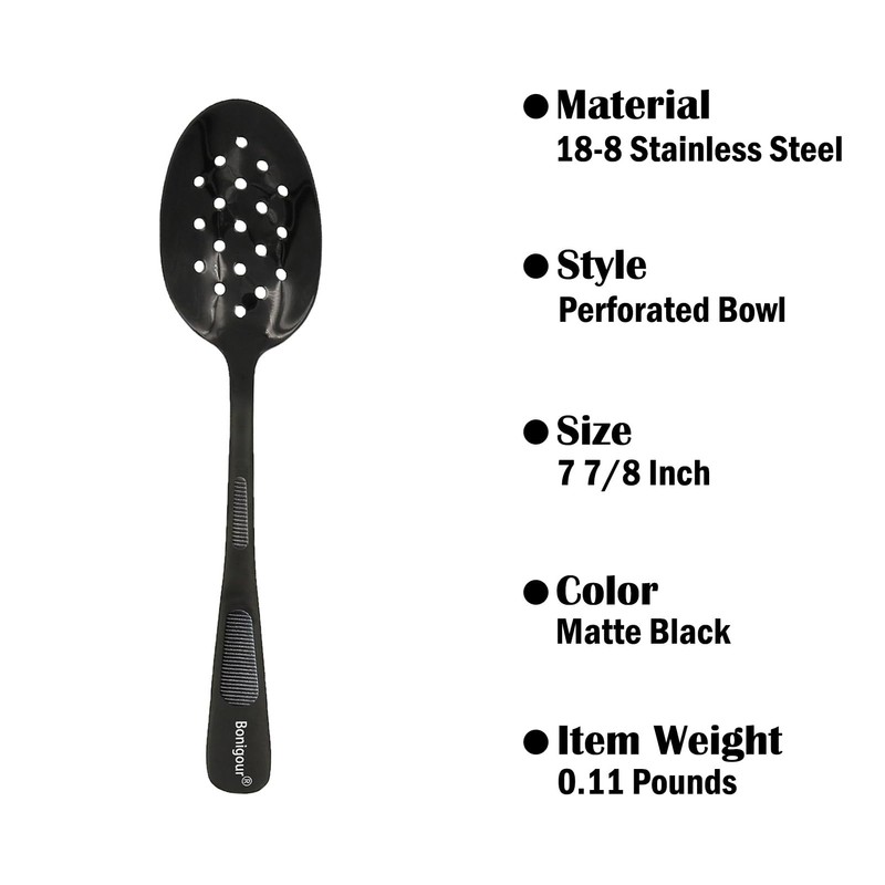 Bonigour 7 7/8" Perforated Bowl,18-8 Stainless Steel Culinary Plating Spoon