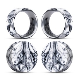 COOEAR Ear Plugs Tunnels Piercing Gauges for Ears, Double Flared Expander Stretchers, 2 Pairs Colorful Acrylic Earrings.