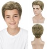 Kids Halloween 70s 80s Boy Wig Short Ash Blonde Wig