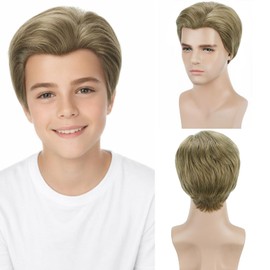 Kids Halloween 70s 80s Boy Wig Short Ash Blonde Wig for Cosplay