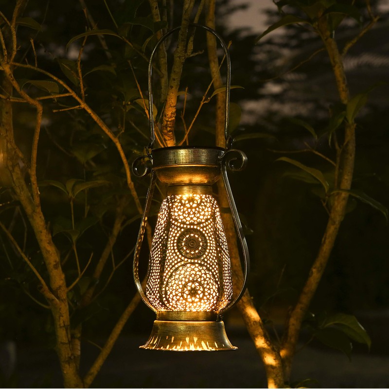 Görvitor Outdoor LED Solar Lantern, Decorative Hanging Solar Light, IP44