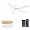 BYKISTOK 52In Flush Mount Ceiling Fans with Lights - White