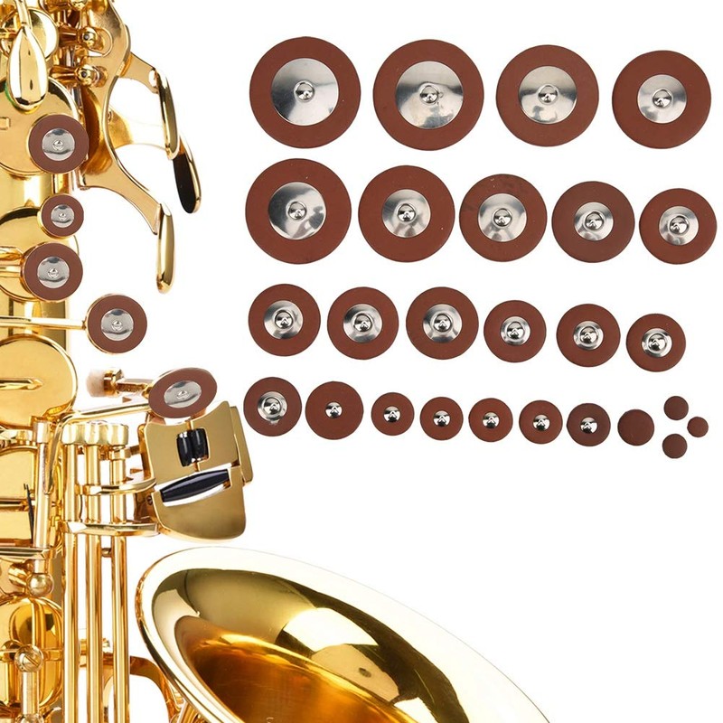 Sax Leather Pads, The Saxohone Leather Pads Replacement with 26pcs
