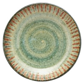 Utsuwa Ruan Setoyaki Japanese Tableware, Jinsen Ceramics, Serving Plate, Diameter Approx. 13.5cm, Ash Glaze Ten Grasses, Made in Japan