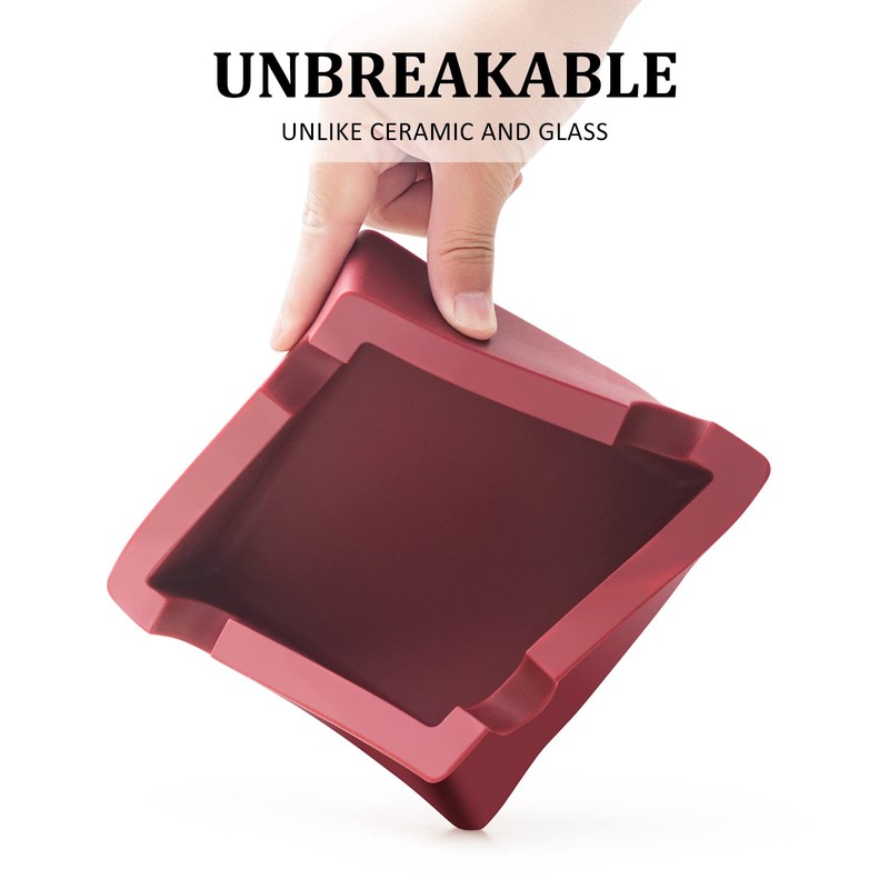 Cigar Ashtray,Large Cigar Ashtrays for Outdoors/Patio/Outside/Indoor,Unbreakable/Non-slip/Burn-resistant Silicone Outdoor Ashtray,Built with