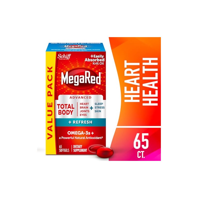 Megared Omega-3 Krill Oil Total Body + Refresh Softgels, Megared,