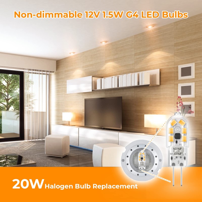 YUIIP G4 LED Bulb, AC/DC 12V JC G4 Bi Pin