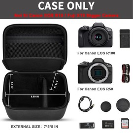 GWCASE - Funda compacta compatible con cámara Canon EOS R100 R50 sin espejo, cámaras de almacenamiento de viaje, bolsa cruzada para cámara de video di