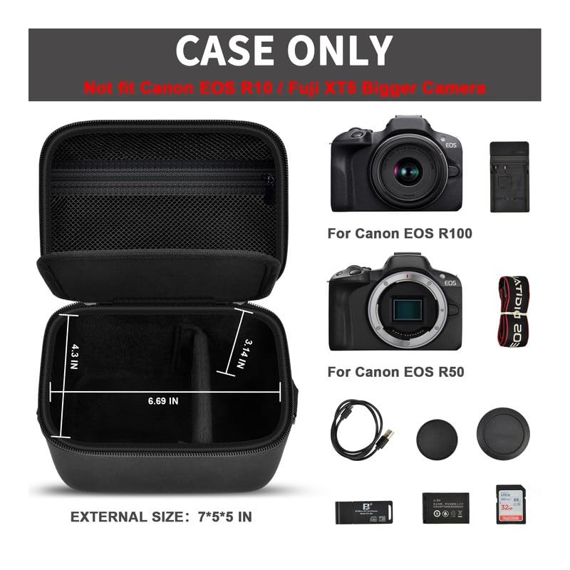 GWCASE - Funda compacta compatible con cámara Canon EOS R100