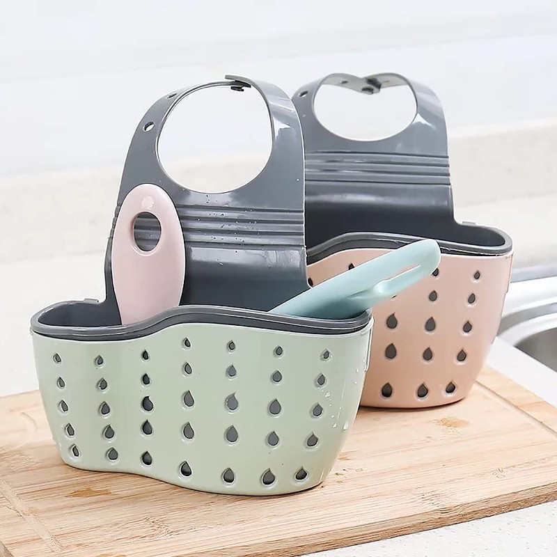 Sink Sponge Holder Kitchen Adjustable Organizer Sink Caddy Drain Basket