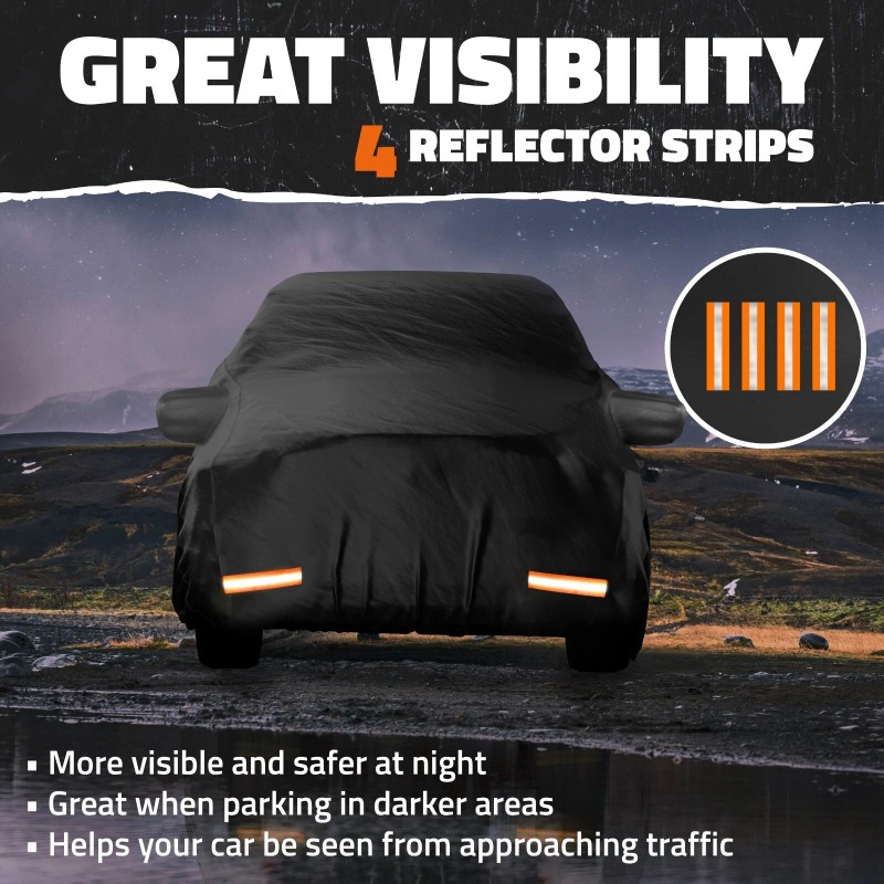 Mockins 235"x 80"x 77" Heavy Duty Extra Thick Black 250G