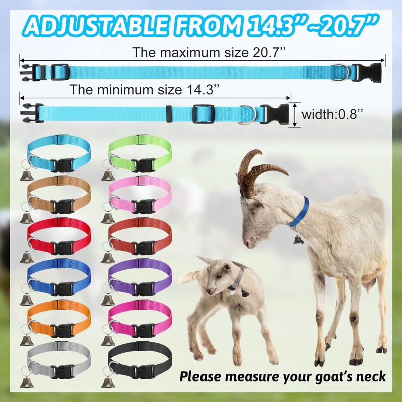 12 Sets Goat Collars with Bells Horse Sheep Grazing Cow