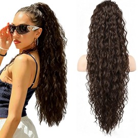 LIULINY 90 cm Wavy Ponytail Extension, Ponytail Extension