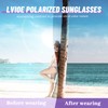 LVIOE Polarized Oversized Sunglasses for Women, Rhinestone Ladies Sunglasses with