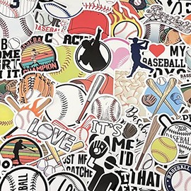 AOWDIAO 50 pegatinas de béisbol – calcomanías de vinilo impermeables para botellas de agua, portátiles, regalos y regalos para niños y adolescentes