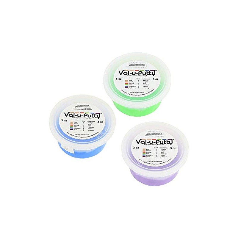 Val-u-Putty Exercise Putty - Lime, Blueberry, Plum - 3 oz