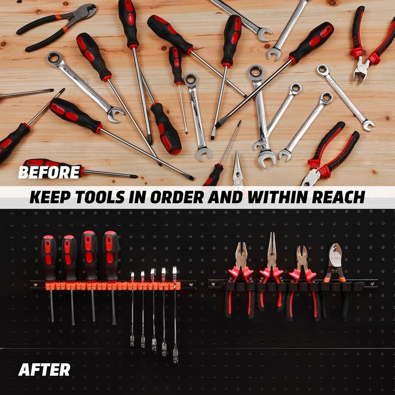 AIRTOON 10 PCS Screwdriver & Wrench Organizer, Plastic Rail Wrench