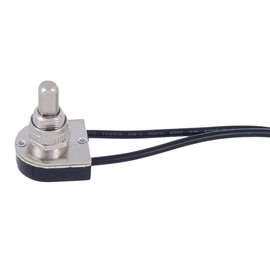 B&P Lamp® On-Off Push Canopy Switch with Nickel Plated knob, 3/8" Shank
