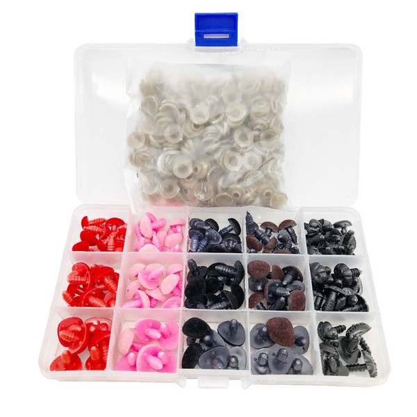 Biteyi DIY Colourful Plastic Safety Eyes and Nose with Washers