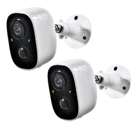 Geekee Security Cameras Wireless Outdoor 2-Way Talk Battery Powered Wi-Fi Cameras for Outside and Indoor 1080P Night Vision AI Motion Detection Siren Alarm IP65 Weatherproof 2-Pack