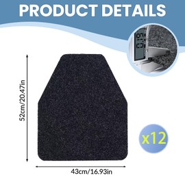 12 PCS Urinal Mat, Black Urinal Floor Mats for Men Bathroom, Urinal Floor Mats Water Absorption Urinal Pads for Mens Room, Commerical Non-Slip Rubber Backing Washable Urinals Mat