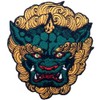 Dog Lion Dog Embroidered Badge Iron on or Sew on