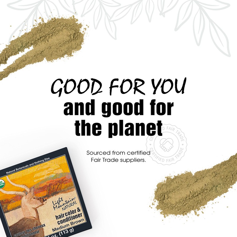 Light Mountain Henna Hair Color & Conditioner - Medium Brown