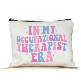 NMPCreativeStore In My Occupational Therapist Era Makeup Bag - Occupational Therapist Gifts - Ot Makeup Bag - Makeup Bag Gifts Women On Graduate -Birthday- Christmas, 7”x9.8”, White