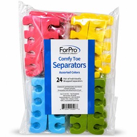 ForPro 24-Pair Comfy Toe Separators, Foam, Individually Wrapped