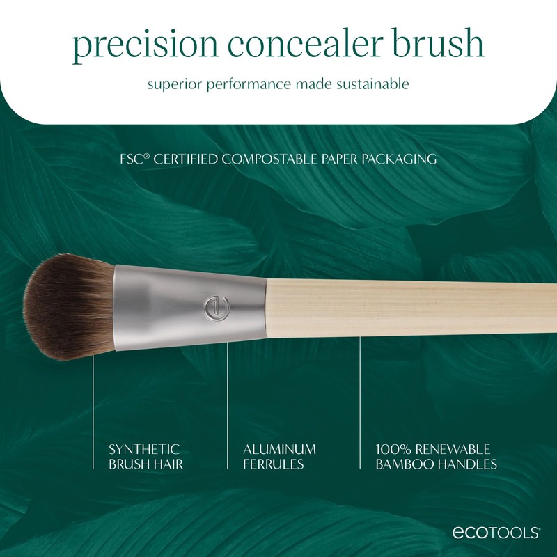 EcoTools Precision Concealer Makeup Brush, For Concealing Under Eyes &
