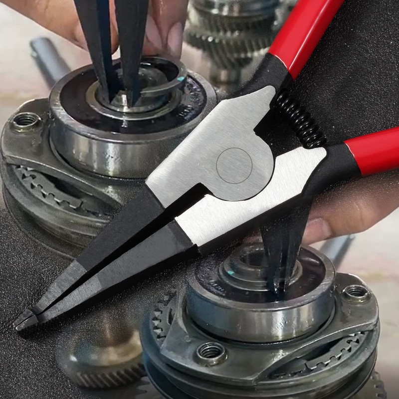 LEONTOOL 2 PCS Heavy Duty Lock Ring Pliers Set Flat