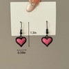 Pink and Black Heart Earrings for Women 3D Black Pink