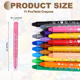 sourcing map Twist Crayons, Twist Crayons Gel Watercolor Set Washable Silky Smooth for Arts Drawing DIY Craft Project Coloring Supplies Gift(Pink, Pack of 11)