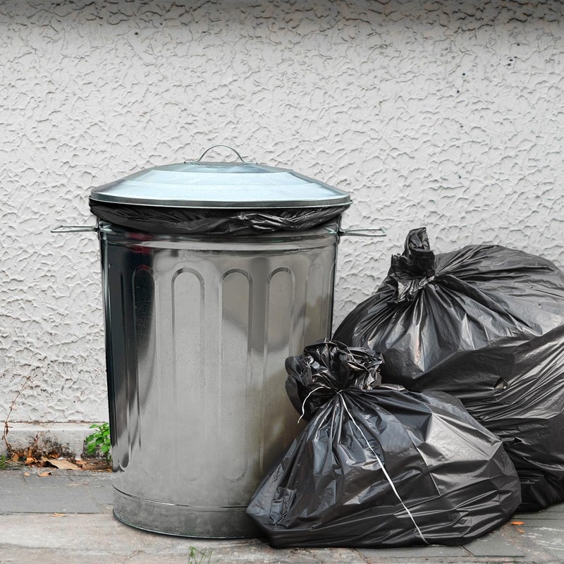 MARKSON Premium 13-Gallon Galvanized Steel Round Trash Can with Lid: