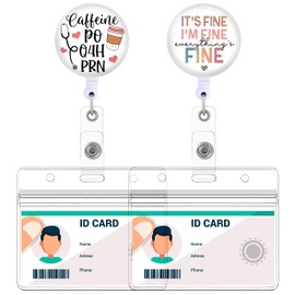 2 Pack Funny Badge Reels Holder Retractable with ID Clip for Nurse Name Tag Card Snarky Nursing Doctor Medical Work Office Alligator Clip ZJK1010