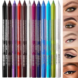 Professional Eye Makeup Set - 12 Color Eyeliner Pencil, Eyeshadow, Eyebrow & Lip Liner Pen for Perfect Eye Makeup