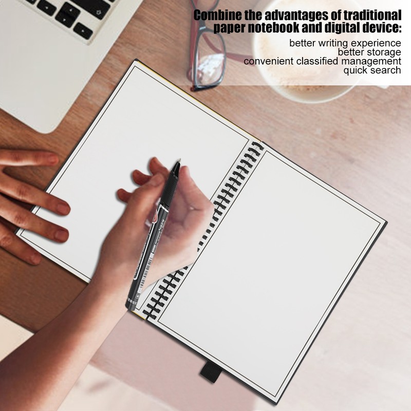 Smart Reusable Erasable Notebook with Pen for Writing Drawing Support