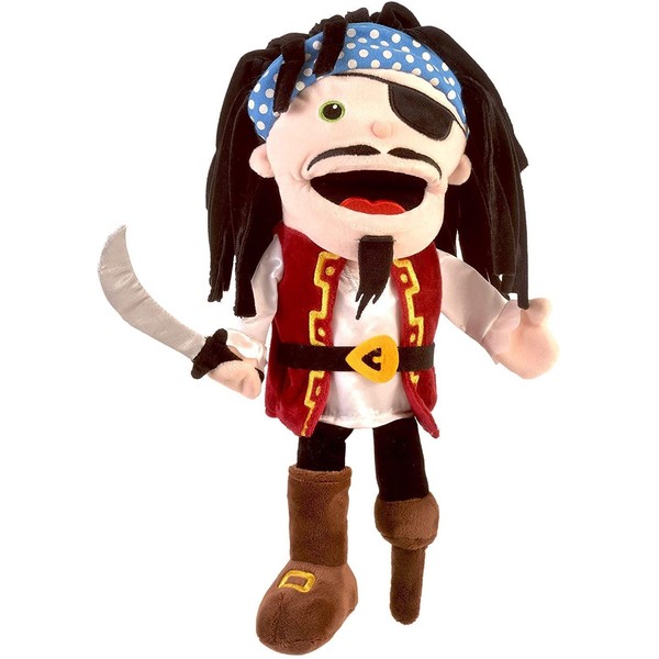 Fiesta Crafts Moving Mouth Pirate Hand Puppet Toy for Kids - Soft Hand Puppet Educational Toy for Storytelling, Communication Skills Suitable for Ages 3 to 9 Years - Size 19 x 34 cm
